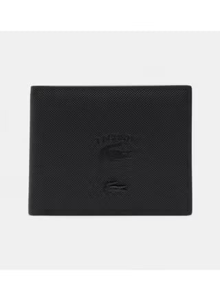Lacoste Green Textured Leather Bifold Wallet with Crocodile Logo for Men | Luxury Designer Slim Card Holder