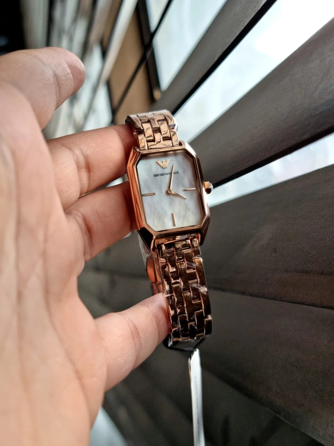 EMPORIO ARMANI Giola Quartz White Mother of Pearl Dial Ladies Watch AR11147