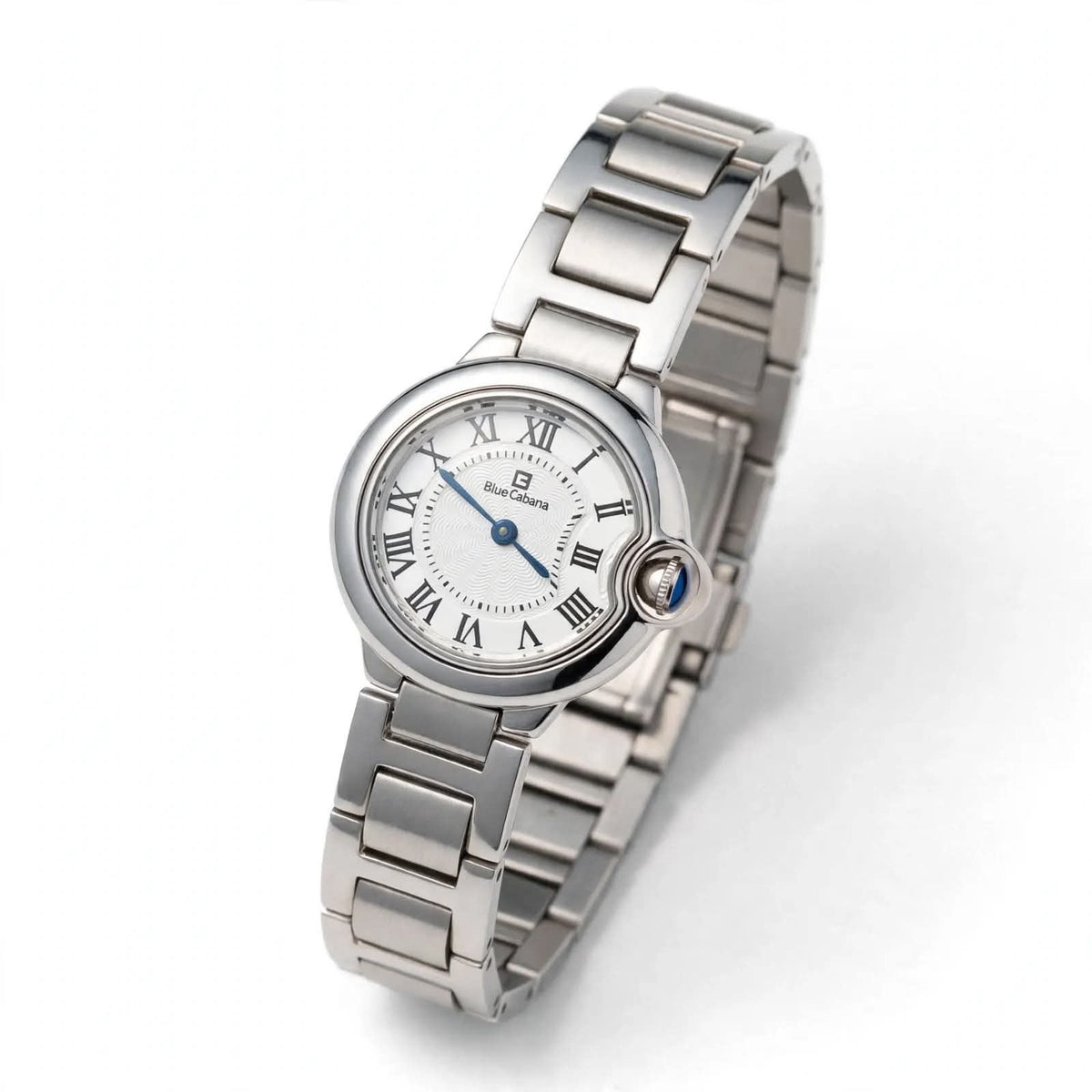 Blue Cabana Ballon Bleu - Silver Edition for Women - White Roman Dial - Premium Red Box