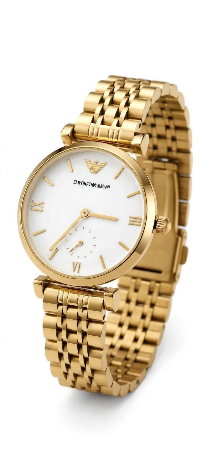 EMPORIO ARMANI - White Mother of Pearl Dial - Gold Edition - Premium Ladies Watch