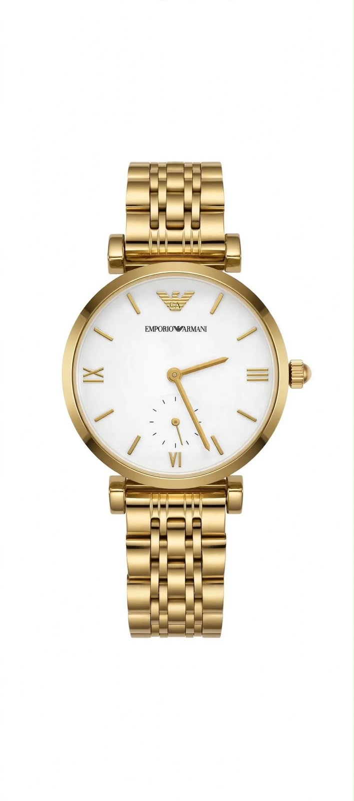EMPORIO ARMANI - White Mother of Pearl Dial - Gold Edition - Premium Ladies Watch