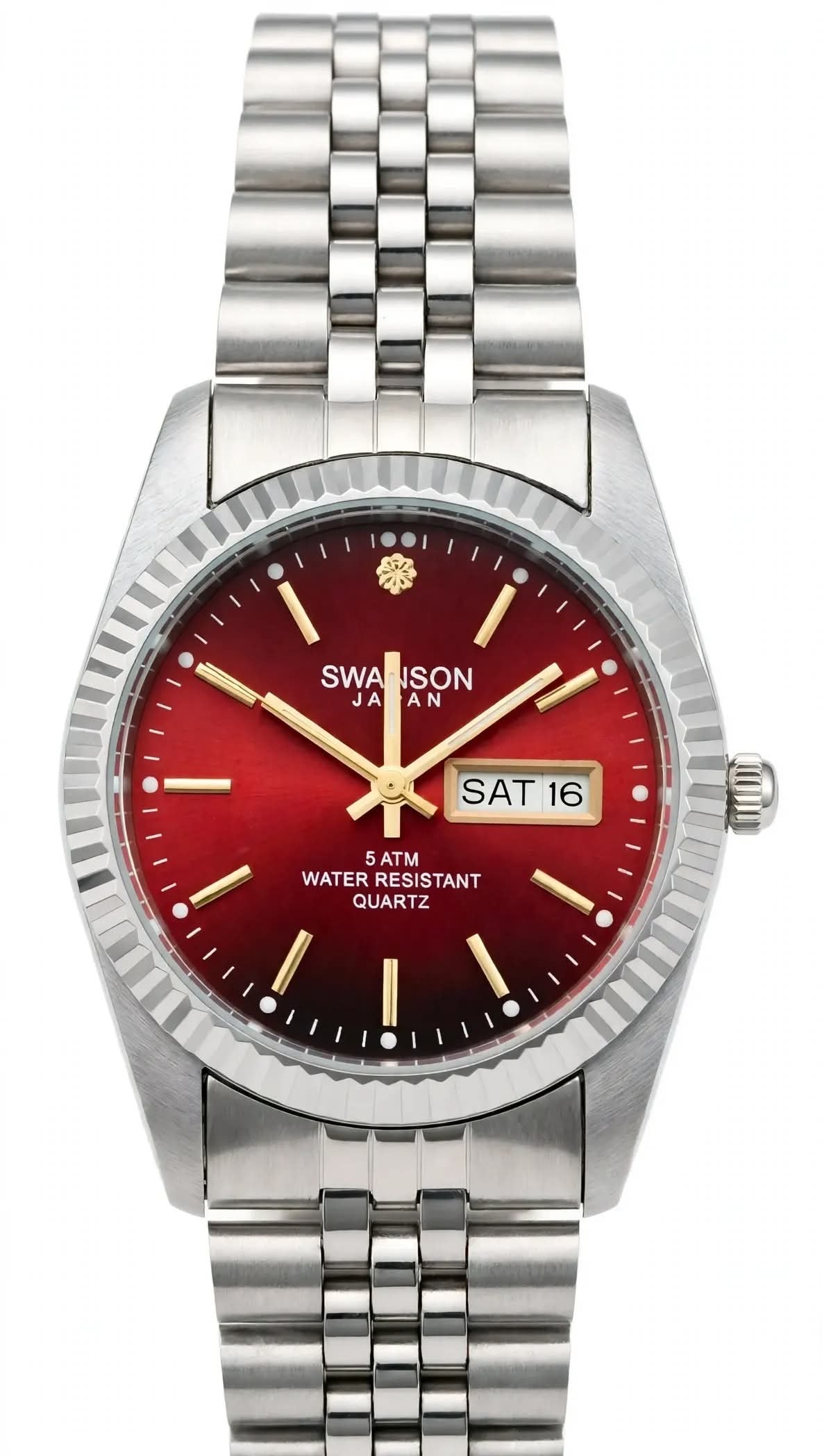 SWANSON JAPAN - Red Wine Dial - Silver Jubilee Edition - Day Date - Presidential Look
