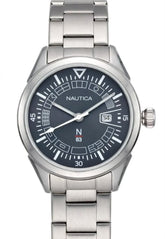 NAUTICA N-83 – Nautical Flag Dial – Charcoal Grey – Date – Steel Bracelet – Men’s Watch