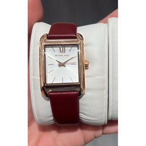 Michael Kors Burgundy Leather Three-Hand Watch MKO1089
