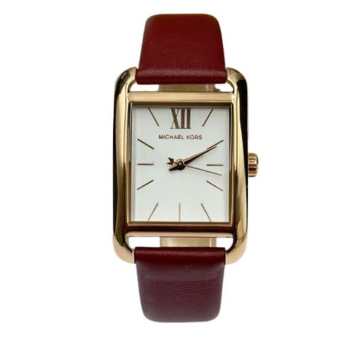 Michael Kors Burgundy Leather Three-Hand Watch MKO1089