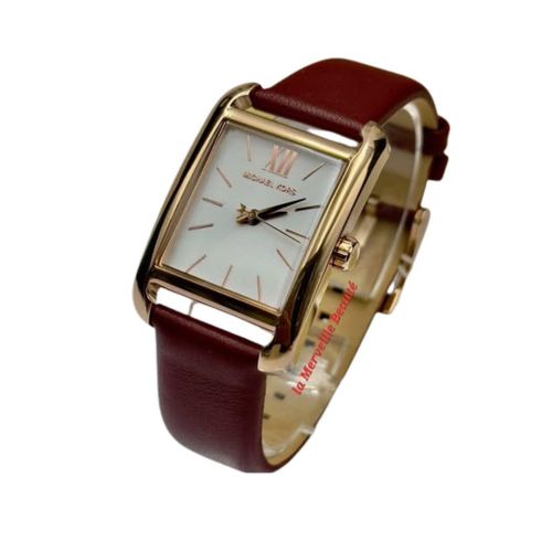 Michael Kors Burgundy Leather Three-Hand Watch MKO1089