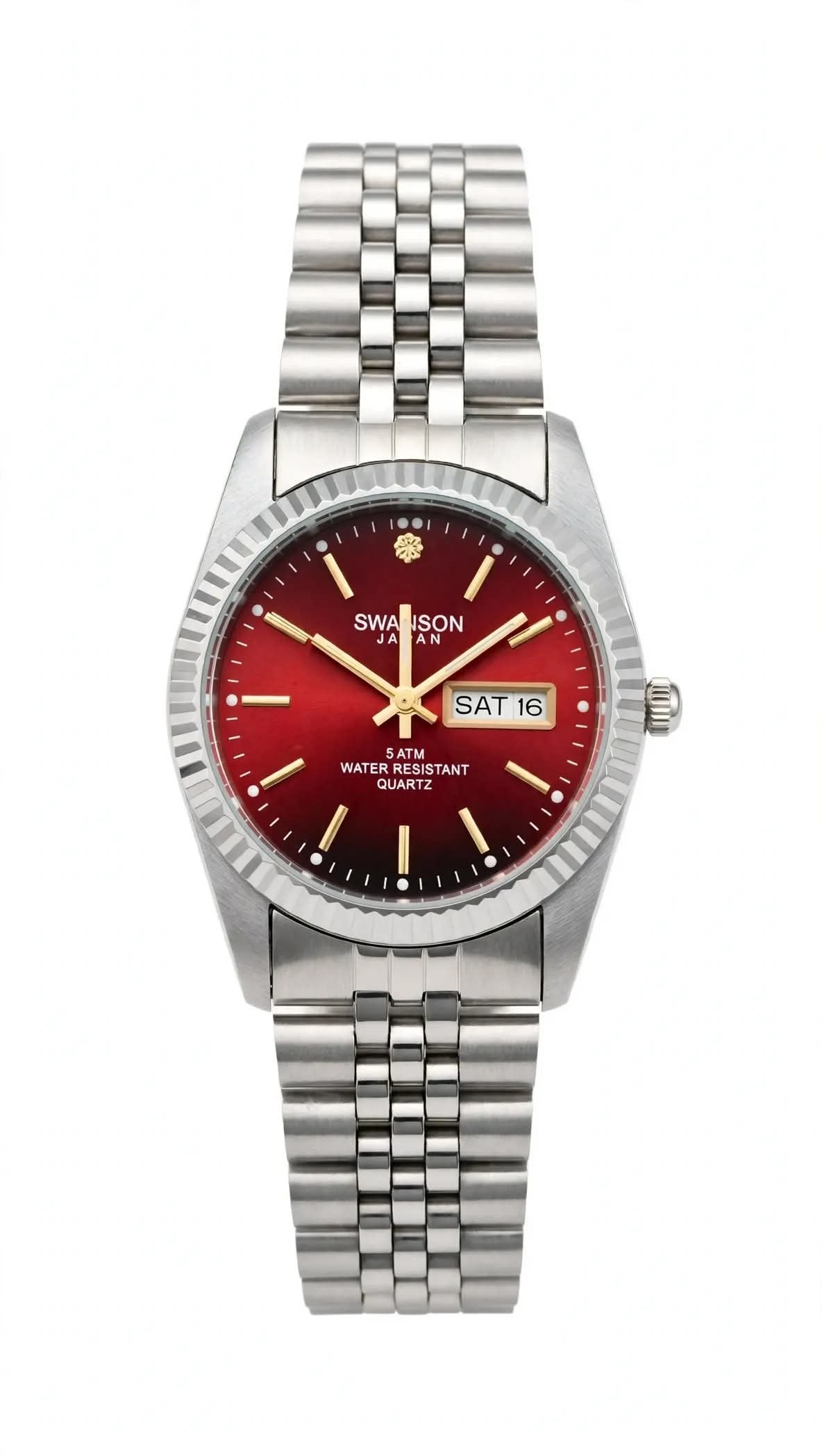 SWANSON JAPAN - Red Wine Dial - Silver Jubilee Edition - Day Date - Presidential Look