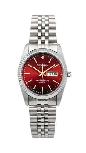 SWANSON JAPAN - Red Wine Dial - Silver Jubilee Edition - Day Date - Presidential Look