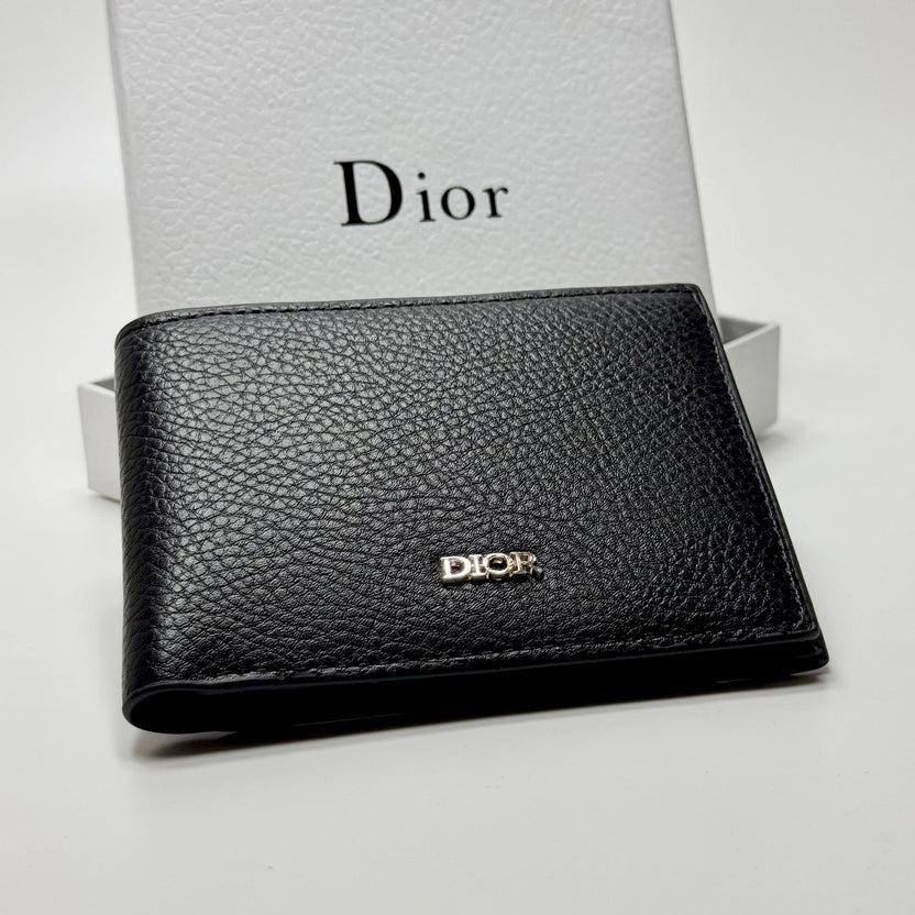 Dior Grained Bifold Wallet – Black