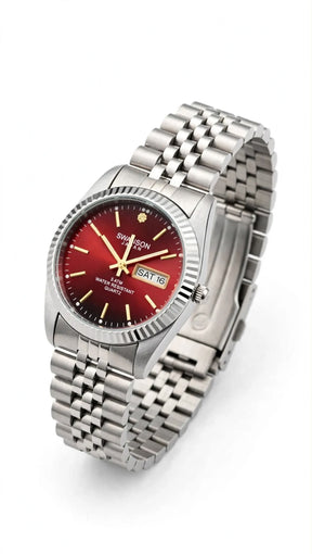 SWANSON JAPAN - Red Wine Dial - Silver Jubilee Edition - Day Date - Presidential Look