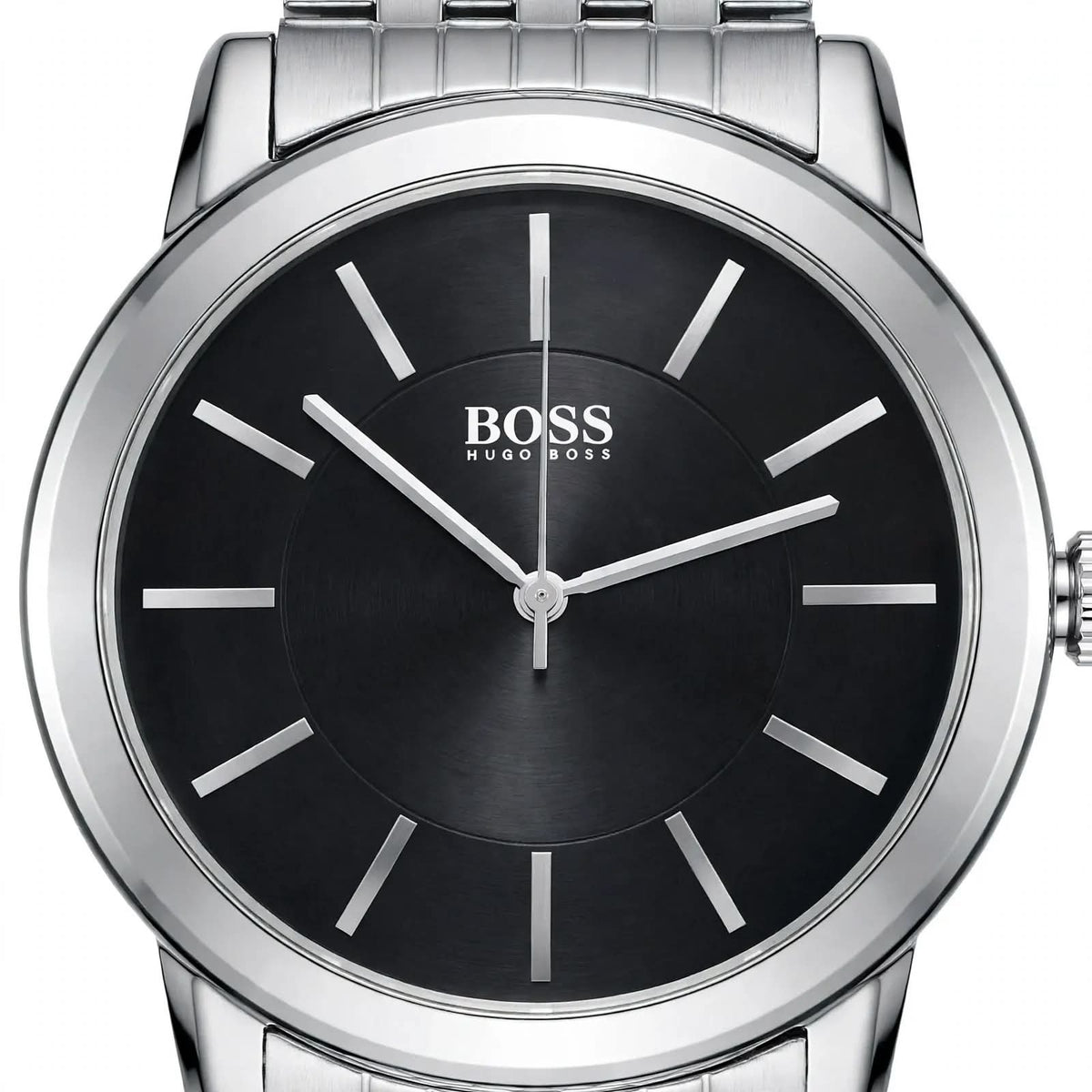 BOSS Hugo Boss — Silver Link Edition | Black Dial | Premium Steel Chain