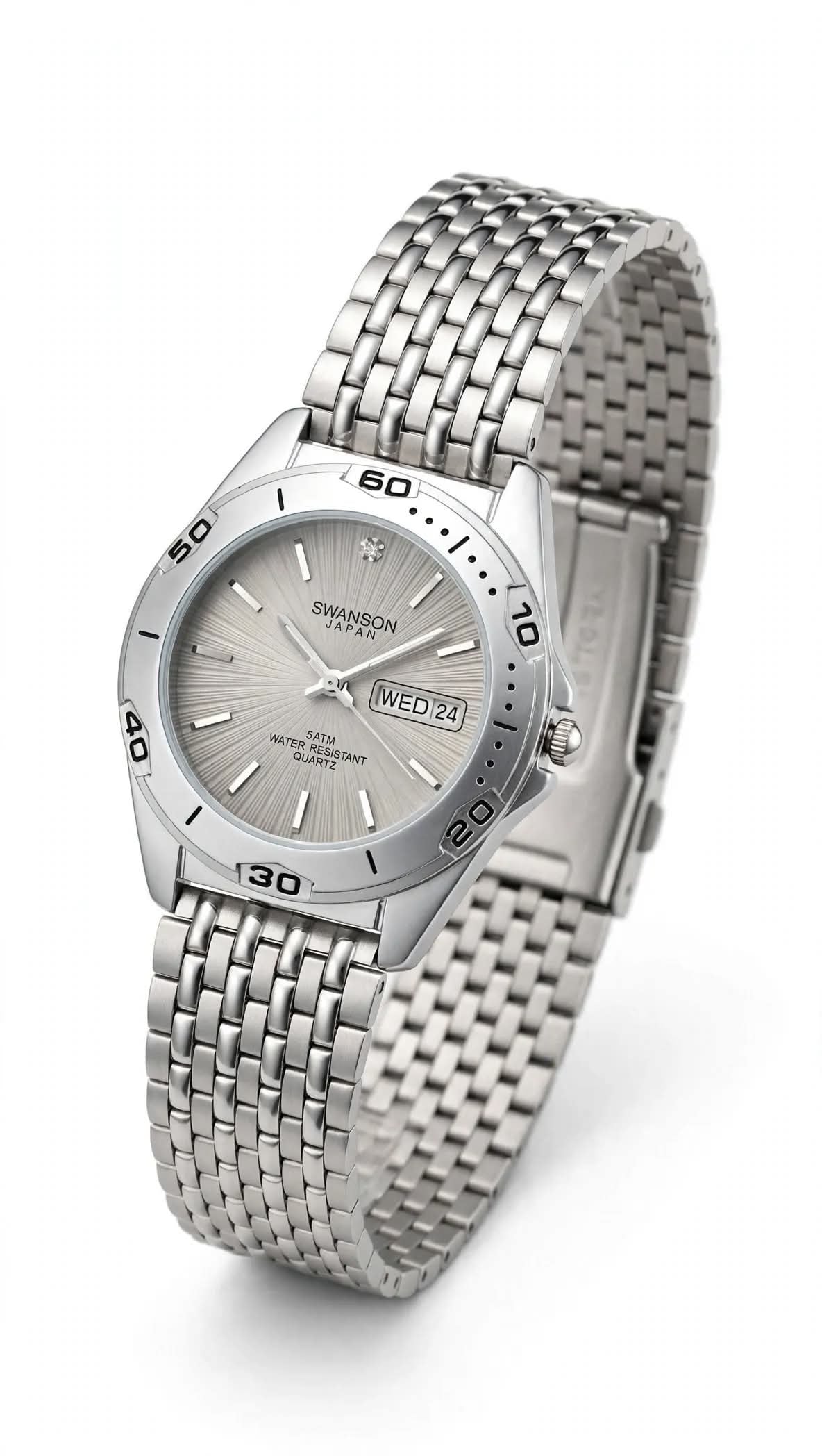 SWANSON JAPAN - Silver Sunburst Dial - Silver Jubilee Edition - Day Date - Sport Bezel
