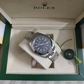 Milgauss Black Dial With Green Crystal 40Mm Stainless Steel Oyster Bracelet