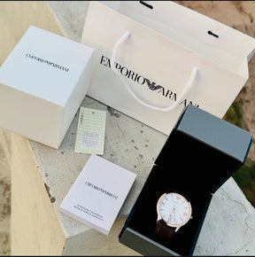 EMPORIO ARMANI GIOVANNI AR11211 Brown Leather AUTHENTIC NEW