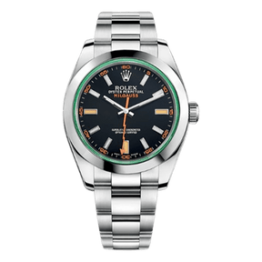 Milgauss Black Dial With Green Crystal 40Mm Stainless Steel Oyster Bracelet