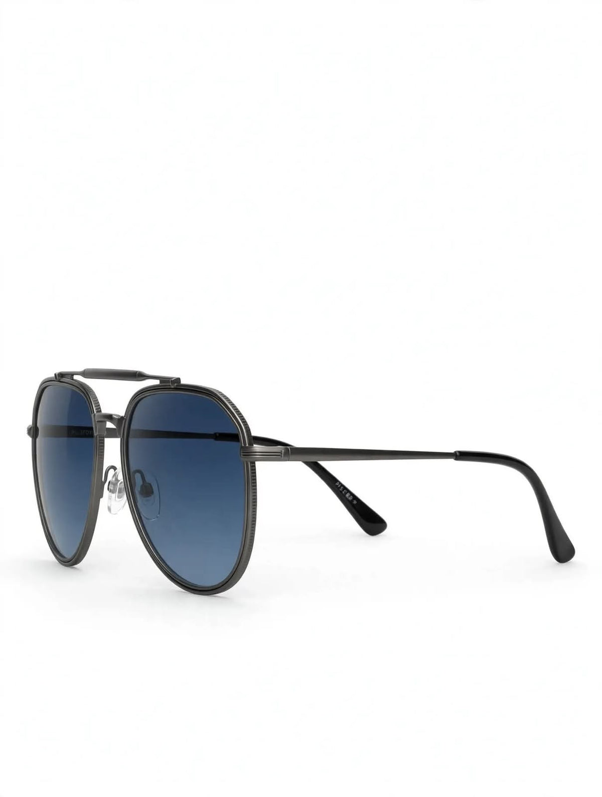 Platform - Blue Gunmetal Aviator Sunglasses for Men - Gradient Blue Lens - Luxury Double Bridge Edition