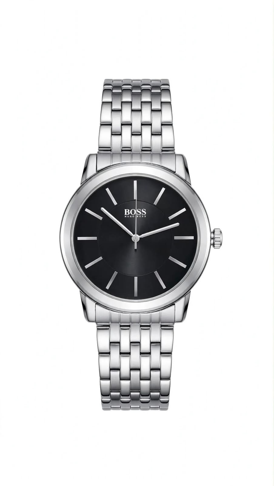 BOSS Hugo Boss — Silver Link Edition | Black Dial | Premium Steel Chain