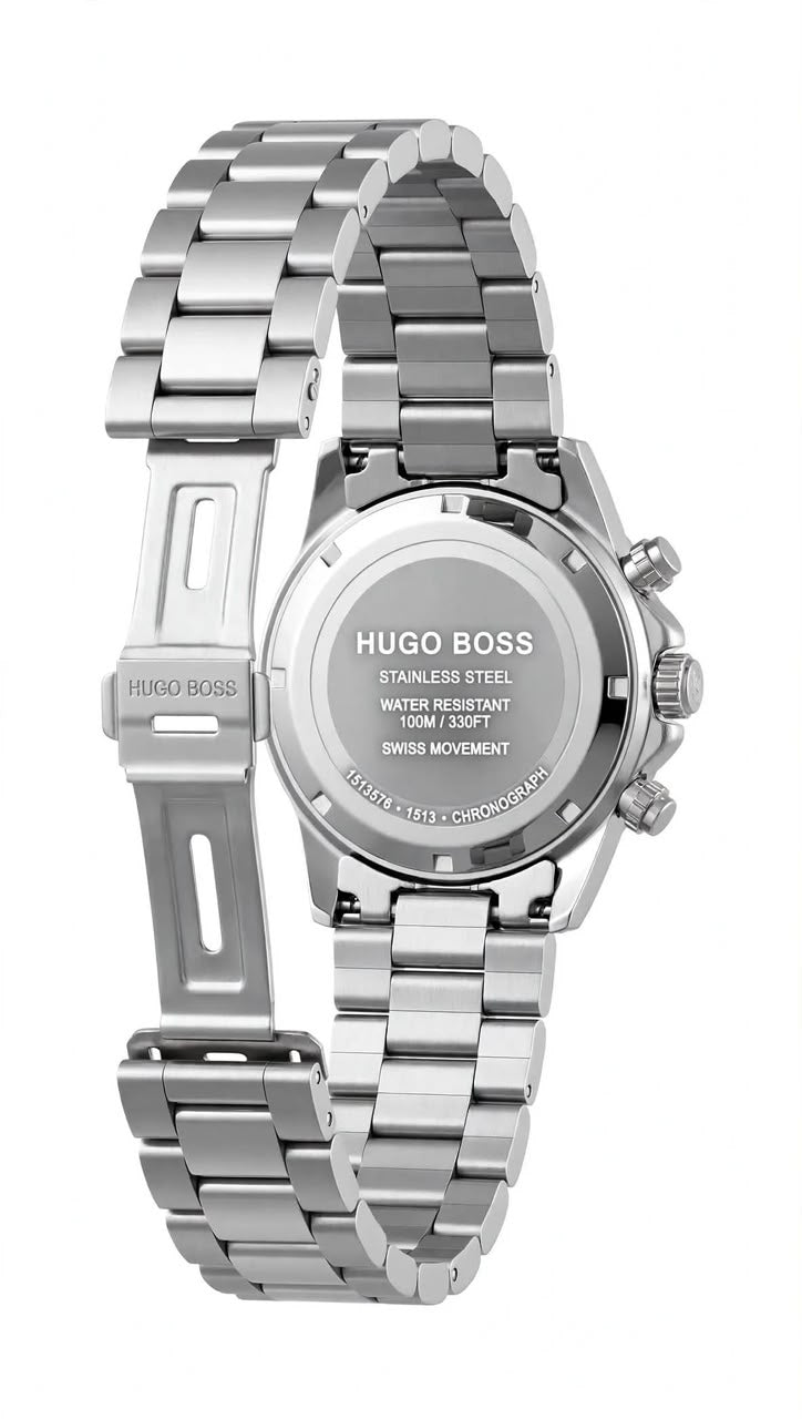 BOSS Hugo Boss Chronograph | Tachymeter Edition | Black Dial Silver Chain | Master Copy