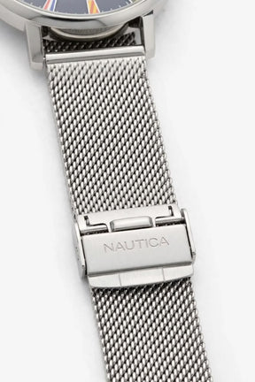NAUTICA NAP N Dorm – Nautical Flag Dial – Blue Dial – Silver Mesh Strap – Men’s Watch – WR 100M / 330FT
