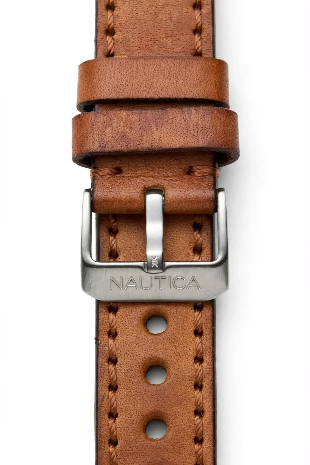 NAUTICA NAP Tower Beach Diver – Grey Dial – Red & Grey Bezel – Brown Leather Strap – 100M / 330FT – Men’s Watch