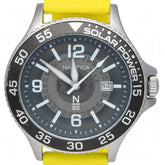 NAUTICA N83 SOLAR POWER – Charcoal Grey Dial – 12-9-6 Markers – Black Bezel – Bright Yellow Silicone Strap – Men’s Solar Watch