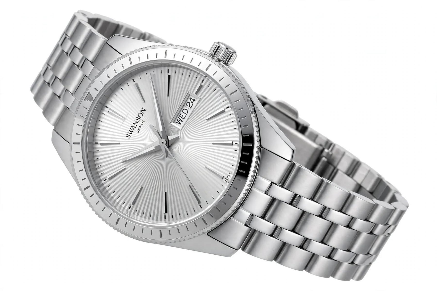 SWANSON JAPAN - Silver Sunburst Dial - Silver Jubilee Edition - Day Date - Sport Bezel