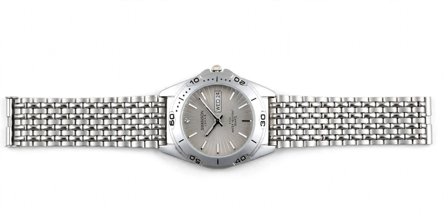 SWANSON JAPAN - Silver Sunburst Dial - Silver Jubilee Edition - Day Date - Sport Bezel
