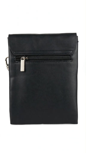 BOSS HUGO BOSS Premium Crossbody Sling Bag – All-Over Embossed BOSS Pattern – Black