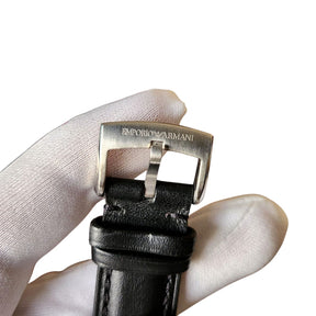 Emporio Armani Sportivo Black Leather Analogue Quartz Men’s Watch AR6015