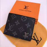 LV Bifold Men Wallet Textured Black