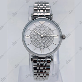 Emporio Armani AR1925 Silver White Dial Stainless Steel Bracelet Women's Watch