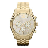 Michael Kors Lexington Gold Stainless Steel Gold Dial Chronograph Quartz Watch for Gents - MK-8281