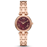 Michael Kors Women’s Quartz Rose Gold Stainless Steel Oxblood Mother Of Pearl Dial 30mm Watch MKO1084