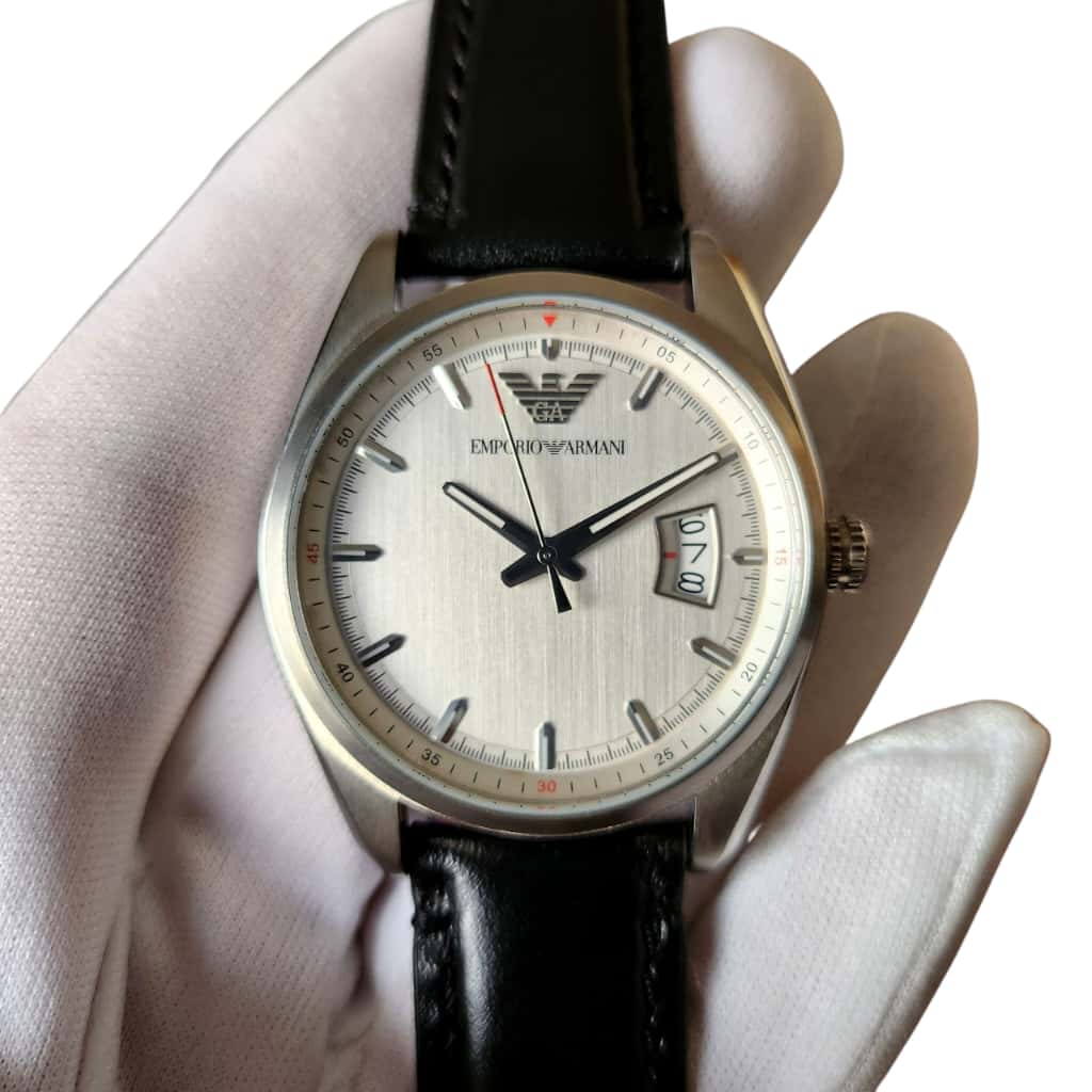 Emporio Armani Sportivo Black Leather Analogue Quartz Men’s Watch AR6015