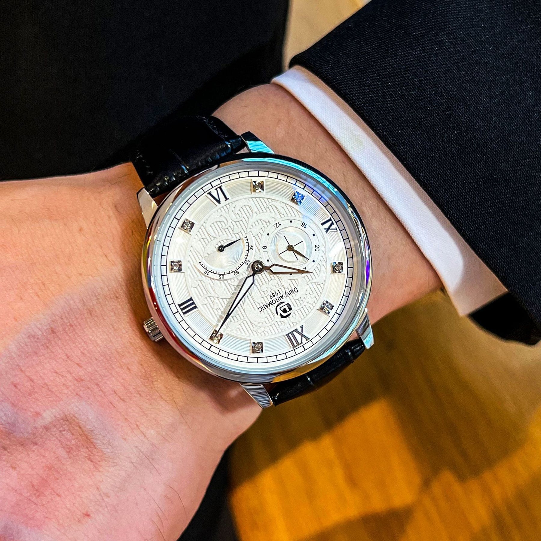 Dany Automatic 1989 men's automatic mechanical watch with a skeleton dial and Roman numerals