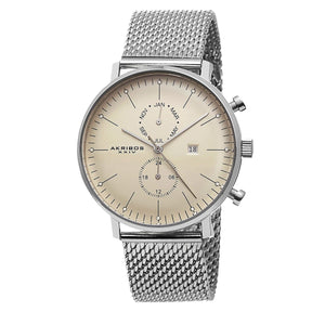 Akribos XXIV AK685SS Men's Ultimate Stainless Steel Mesh Bracelet Date Watch