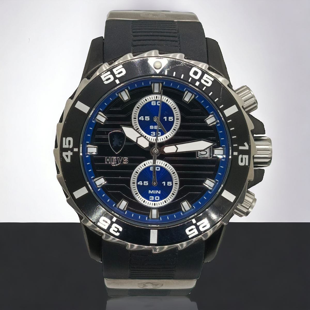 Heys Blue & Black Diver 200M Chronograph Quartz Men’s Watch 44mm
