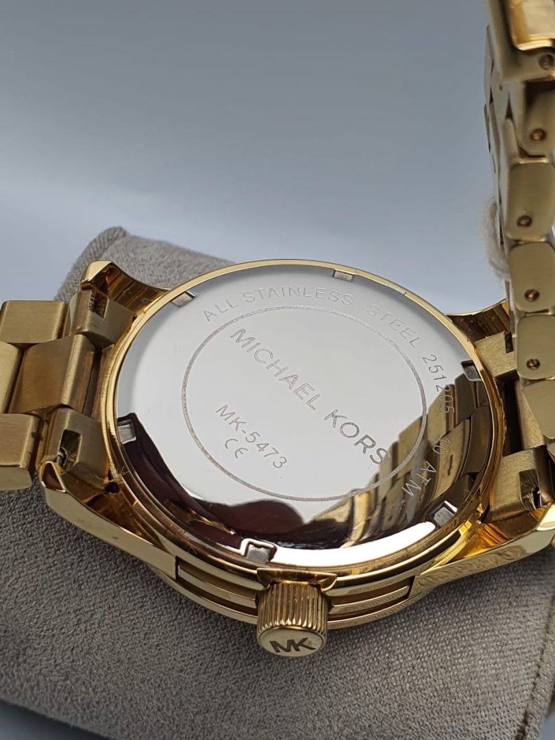 Michael Kors Women’s Quartz Gold Stainless Steel Champagne Dial 45mm Watch MK5473