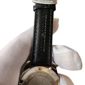 Emporio Armani Sportivo Black Leather Analogue Quartz Men’s Watch AR6015