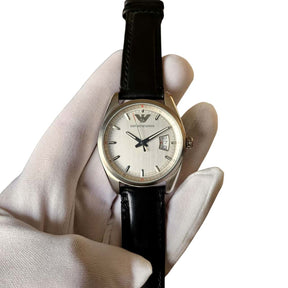 Emporio Armani Sportivo Black Leather Analogue Quartz Men’s Watch AR6015