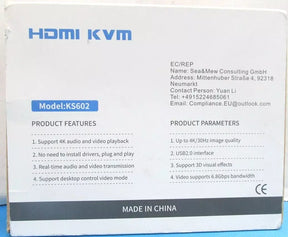 DGODRT 4K 2 Port KVM Switch HDMI HD Video, USB Selector for 2 Computers, KS604