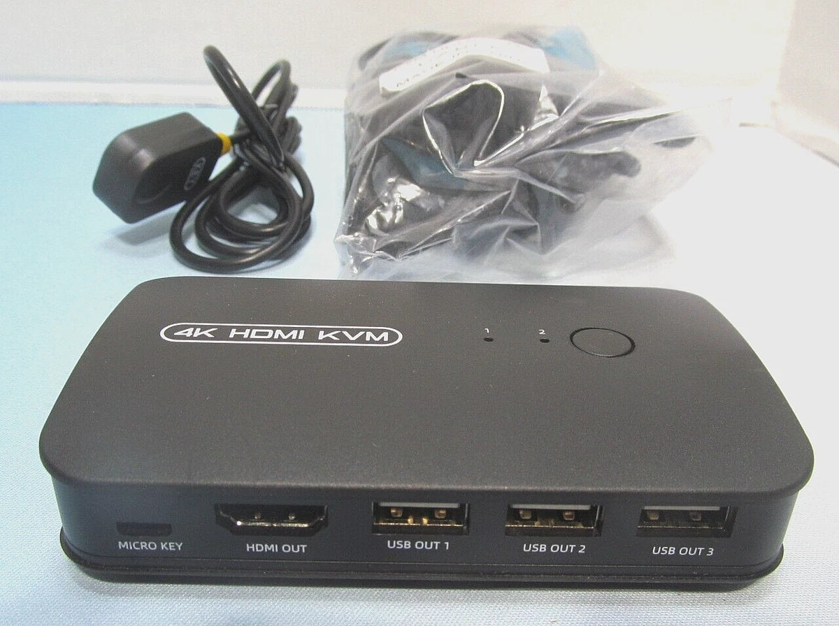DGODRT 4K 2 Port KVM Switch HDMI HD Video, USB Selector for 2 Computers, KS604